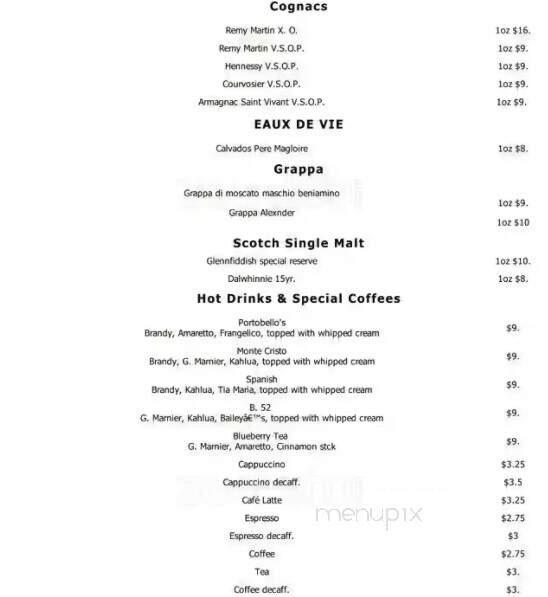 Portobello Restaurant - Burnaby, BC menu_pic