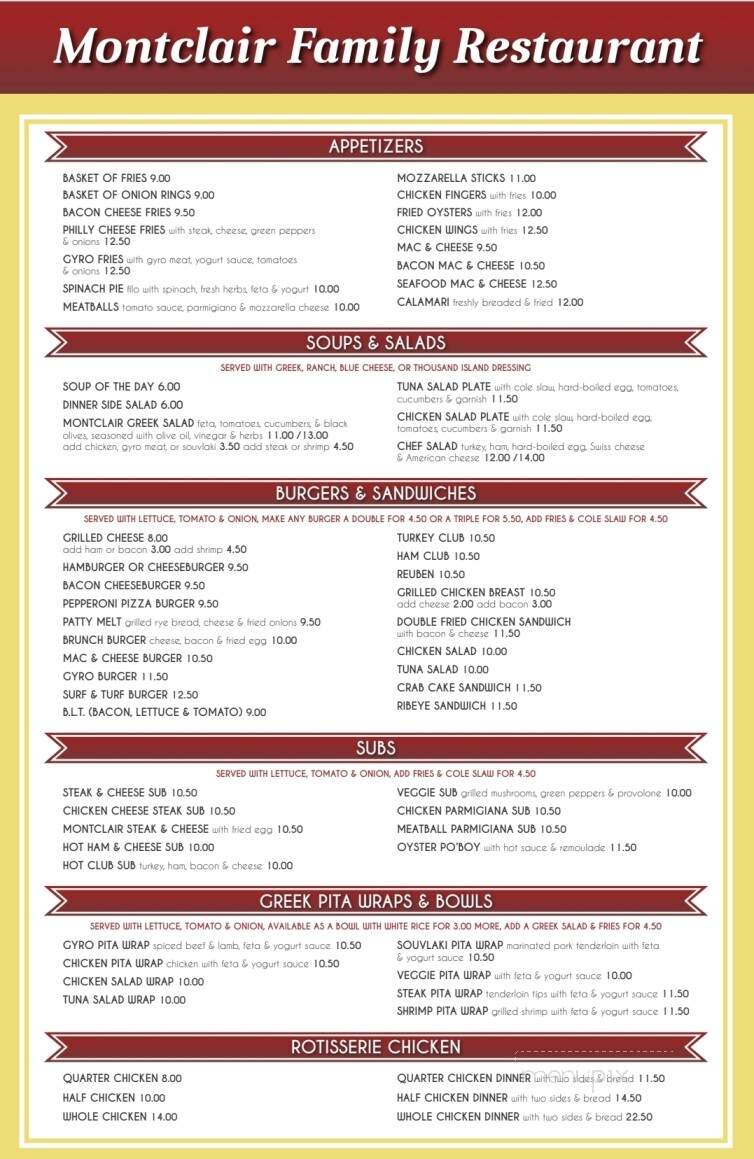 Montclair Family Restaurant - Dumfries, VA menu_pic