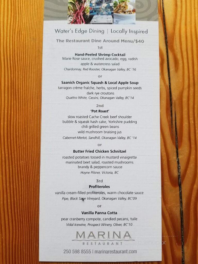 Oak Bay Marina Restaurant - Victoria, BC menu_pic