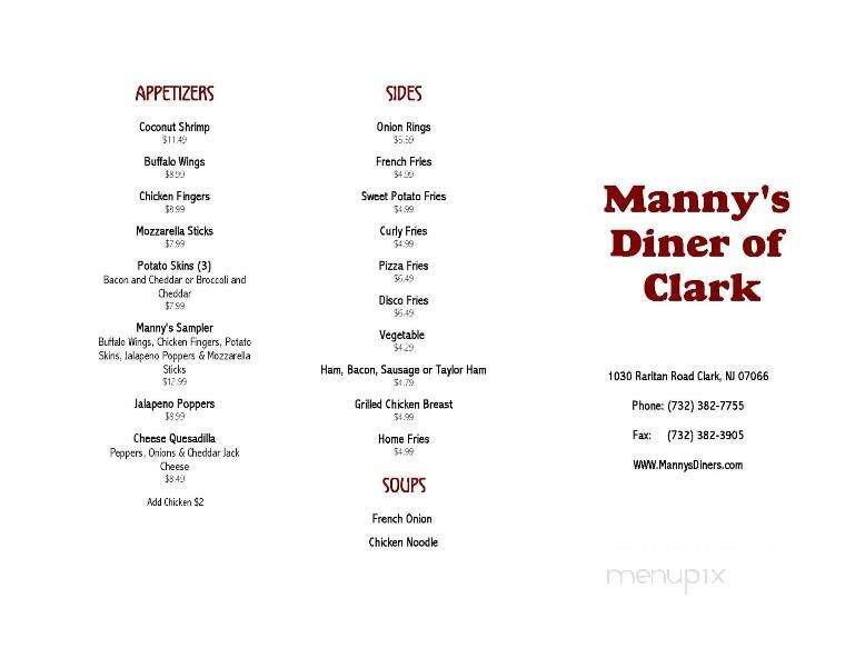 Manny's Diner Deli & Coffee - Clark, NJ