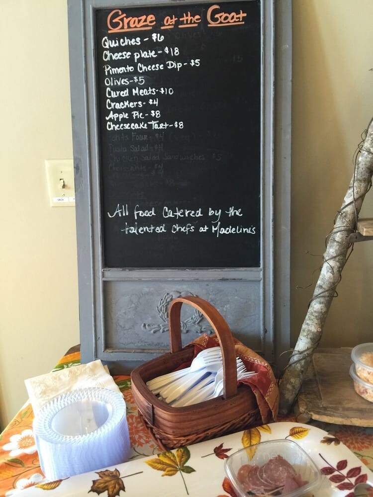 Fainting Goat Vineyards - Jasper, GA menu_pic