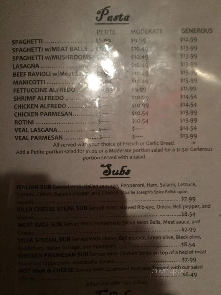 Pizza Villa - Lagrange, GA menu_pic