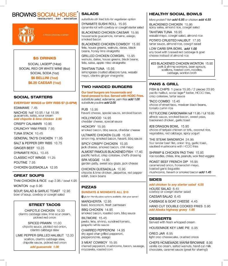 Brown's Social House - Mission, BC menu_pic