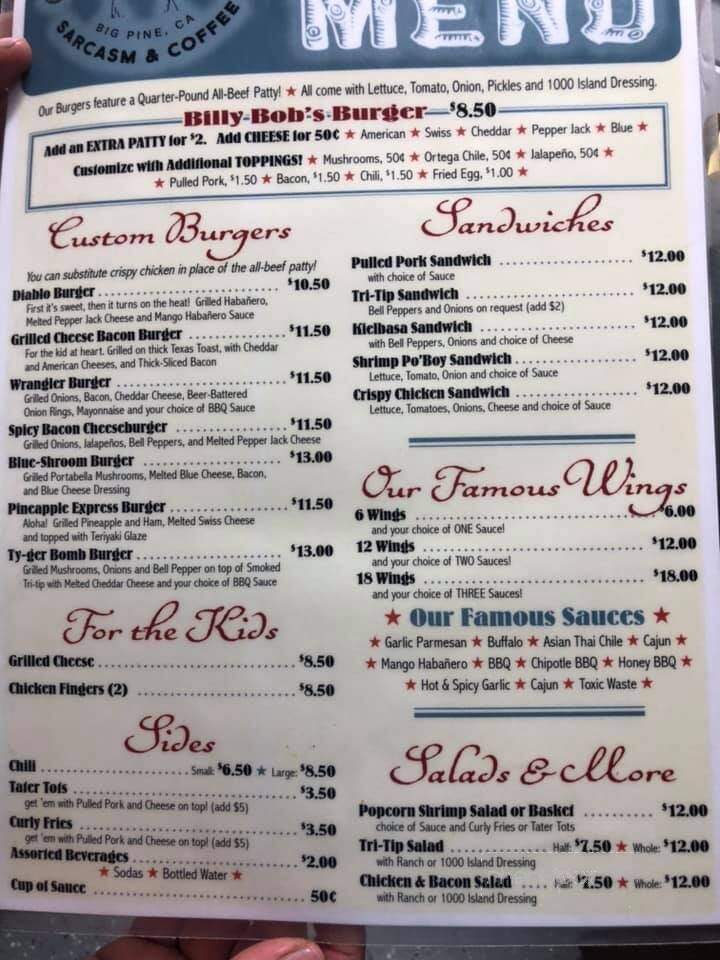 Rusty's Saloon & Grill - Bishop, CA menu_pic