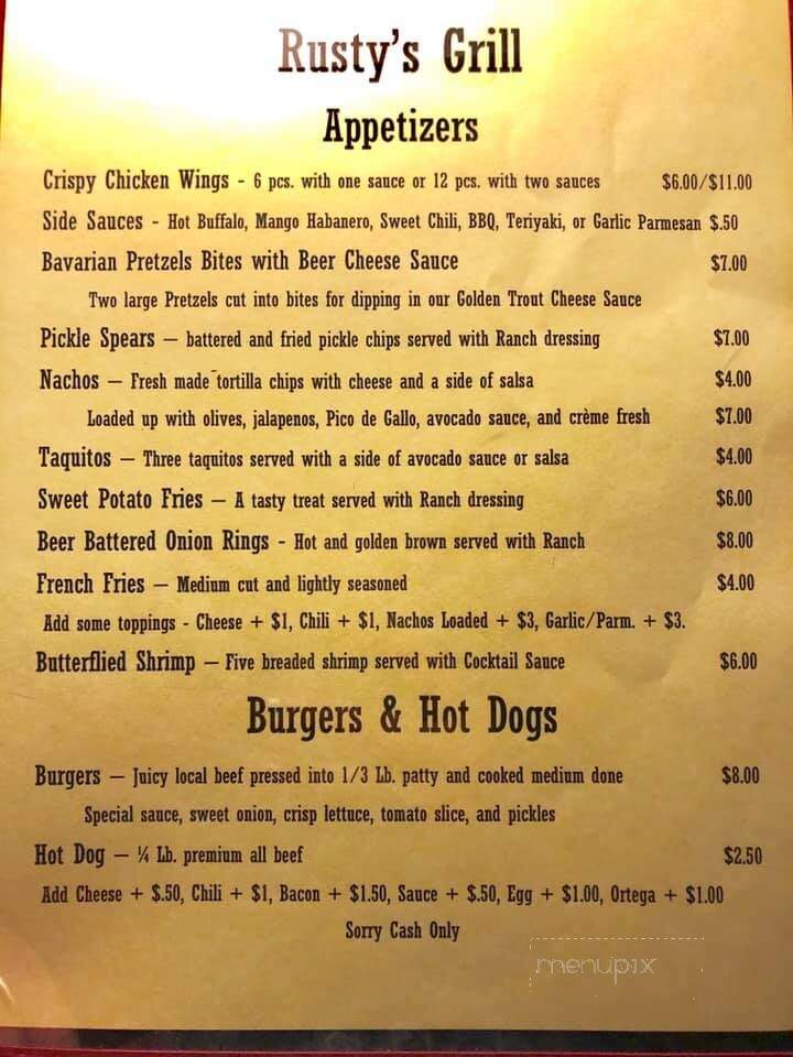 Rusty's Saloon & Grill - Bishop, CA menu_pic
