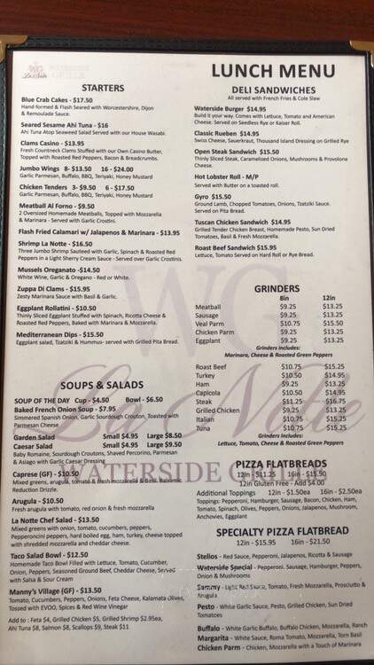 La Notte Waterside Grille - Windsor, CT menu_pic