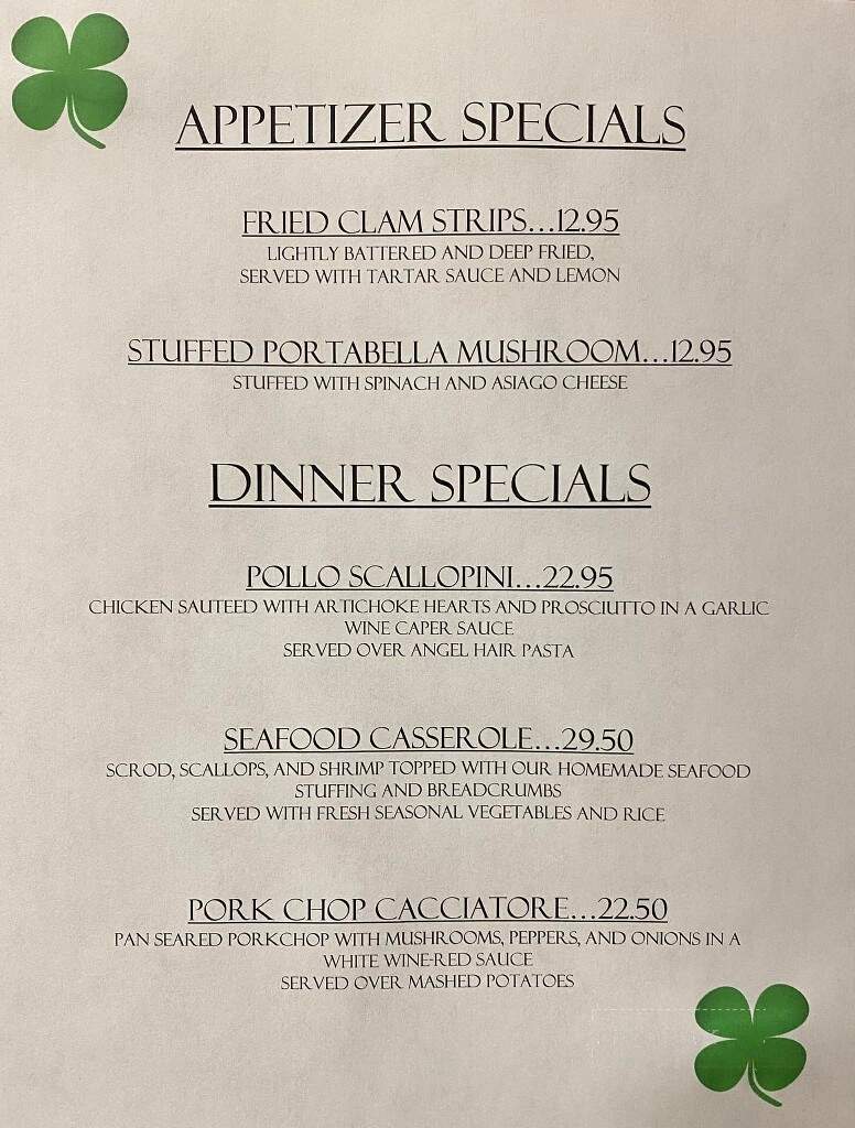 La Notte Waterside Grille - Windsor, CT menu_pic