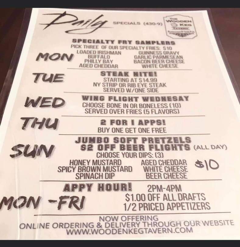 Wooden Keg Tavern - Saint Clair, PA menu_pic
