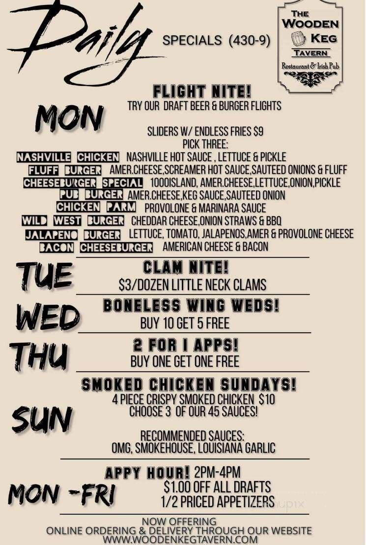 Wooden Keg Tavern - Saint Clair, PA menu_pic