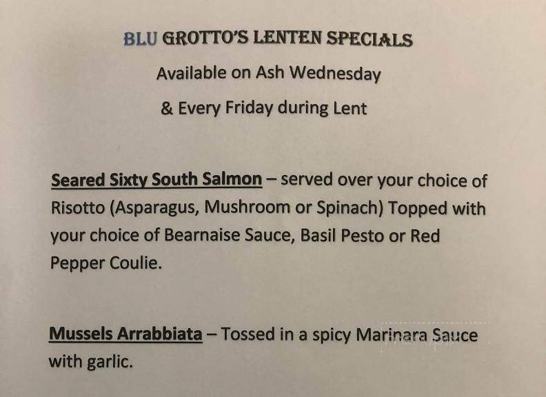 BLU Grotto Italian Ristorante - Port Charlotte, FL menu_pic
