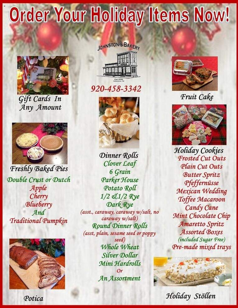 Johnston's Bakery - Sheboygan, WI menu_pic