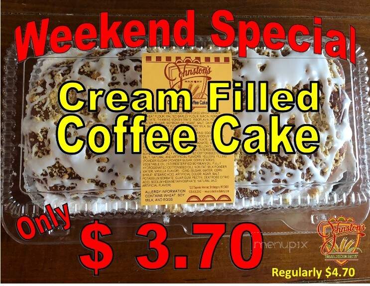 Johnston's Bakery - Sheboygan, WI menu_pic