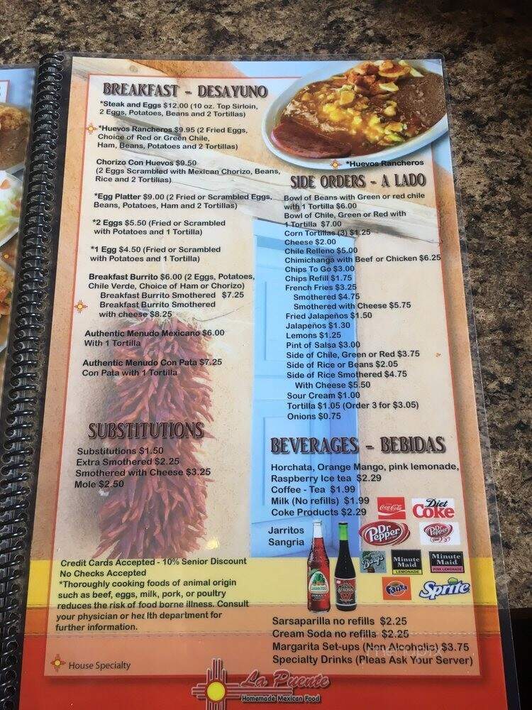 La Puente - Taylorsville, UT menu_pic