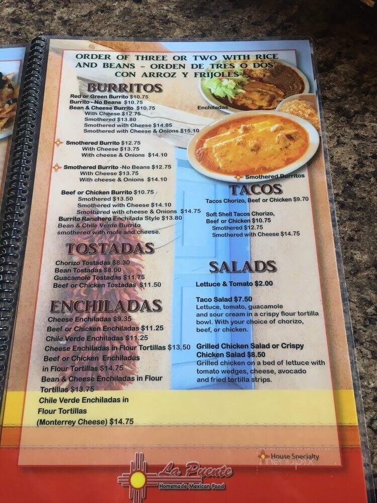 La Puente - Taylorsville, UT menu_pic