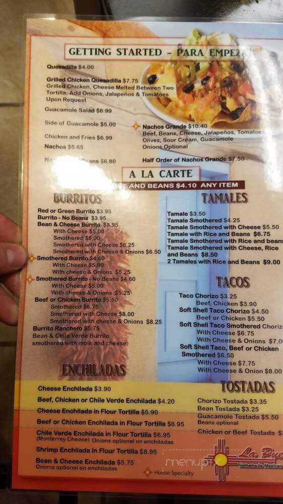 La Puente - Taylorsville, UT menu_pic
