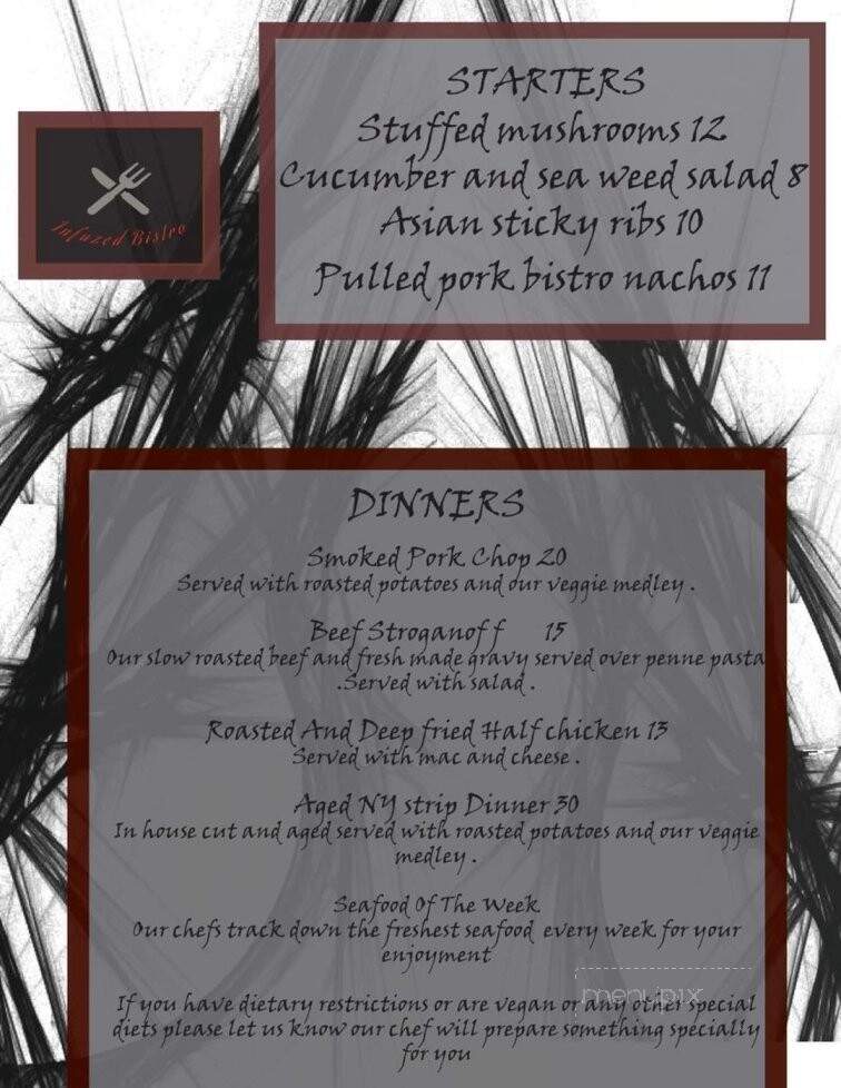 Infuzed Bistro - Brackenridge, PA menu_pic