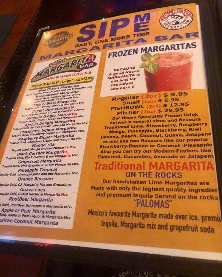 Viva Mexico Restaurant Grill & Cantina - Langley, BC menu_pic