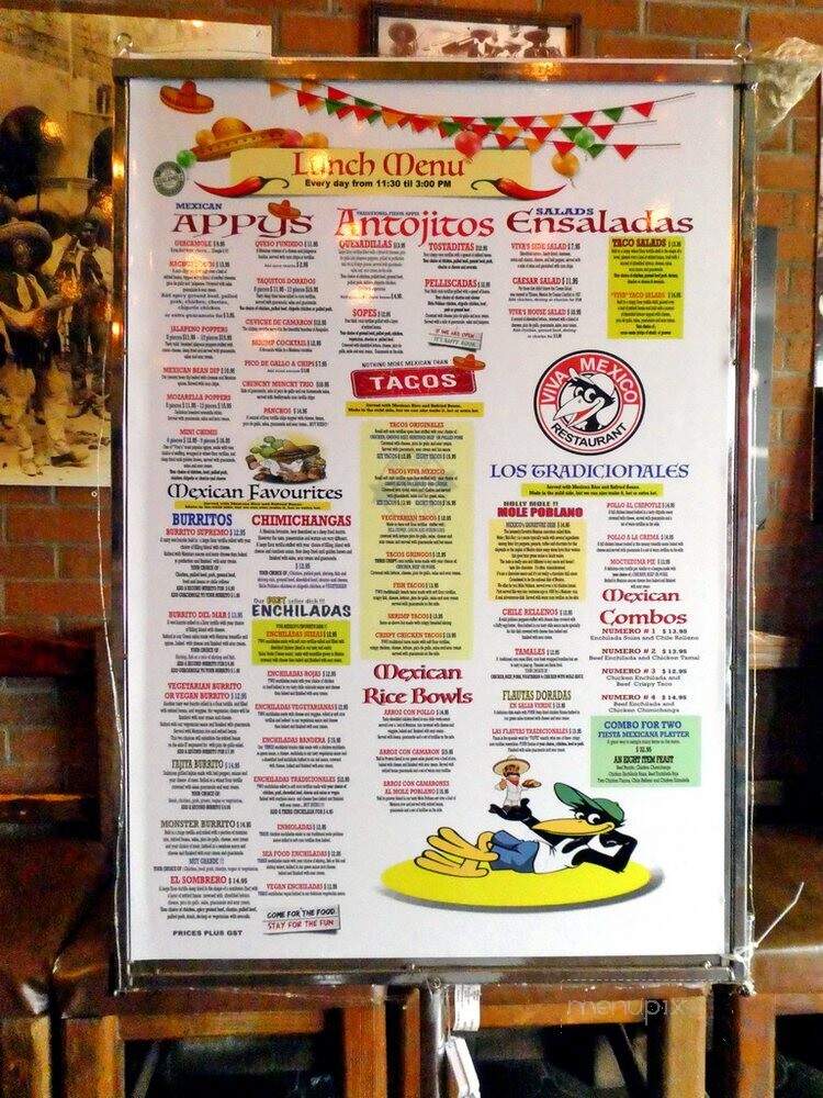 Viva Mexico Restaurant Grill & Cantina - Langley, BC menu_pic