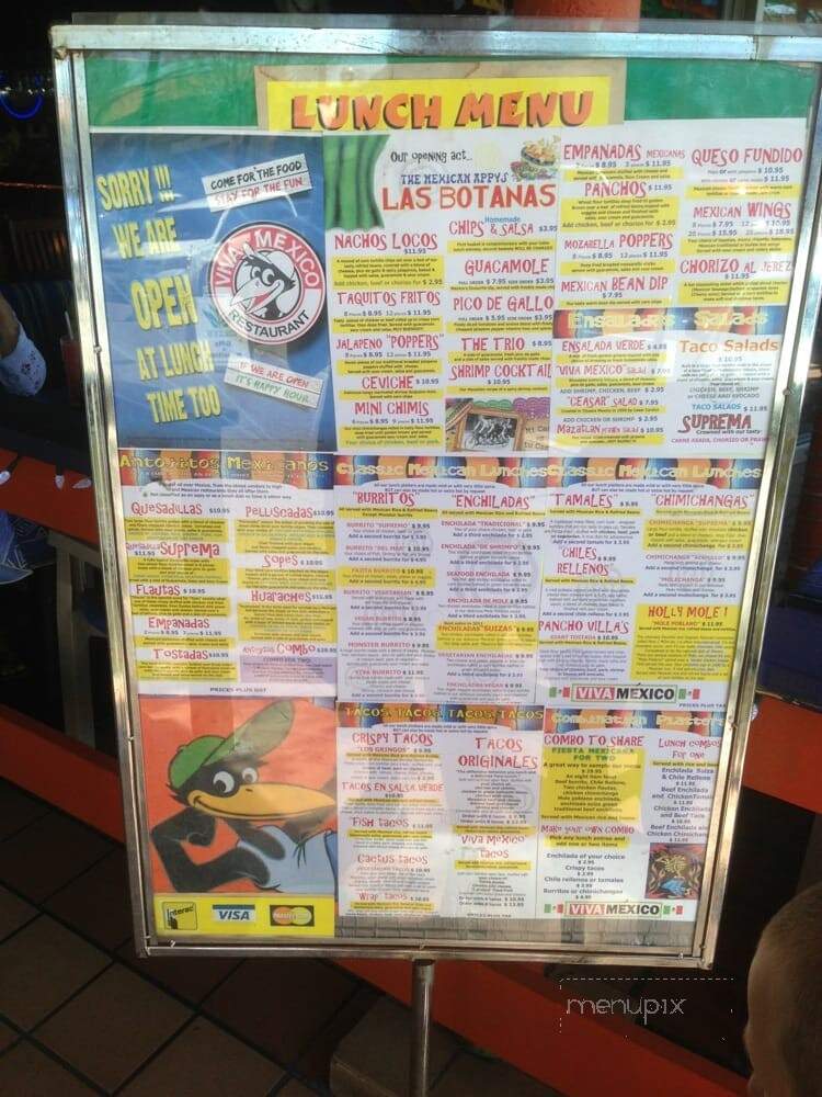 Viva Mexico Restaurant Grill & Cantina - Langley, BC menu_pic