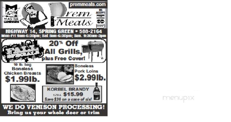Prem Meats & Catering - Spring Green, WI