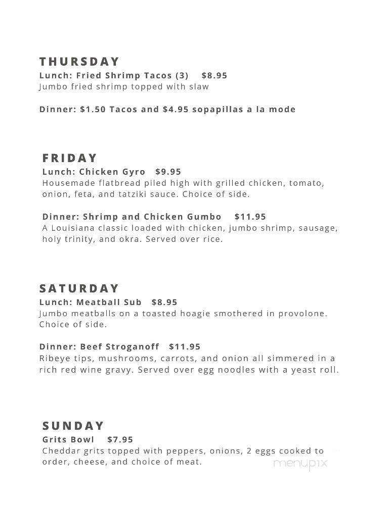 Bogey's Bar and Grille - Kingsland, GA menu_pic