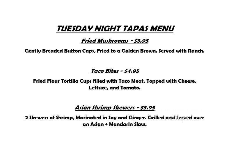 Bogey's Bar and Grille - Kingsland, GA menu_pic