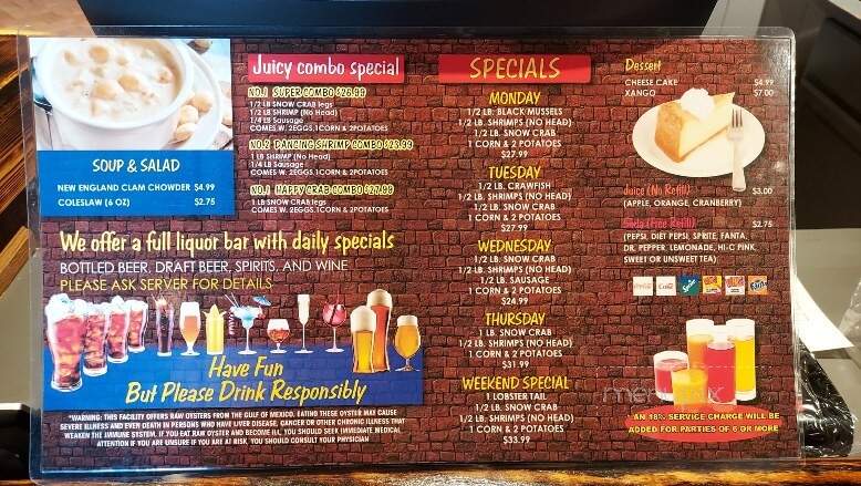 Juicy Seafood - Huntsville, AL menu_pic