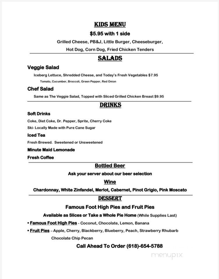 Blue Springs Cafe - Highland, IL menu_pic
