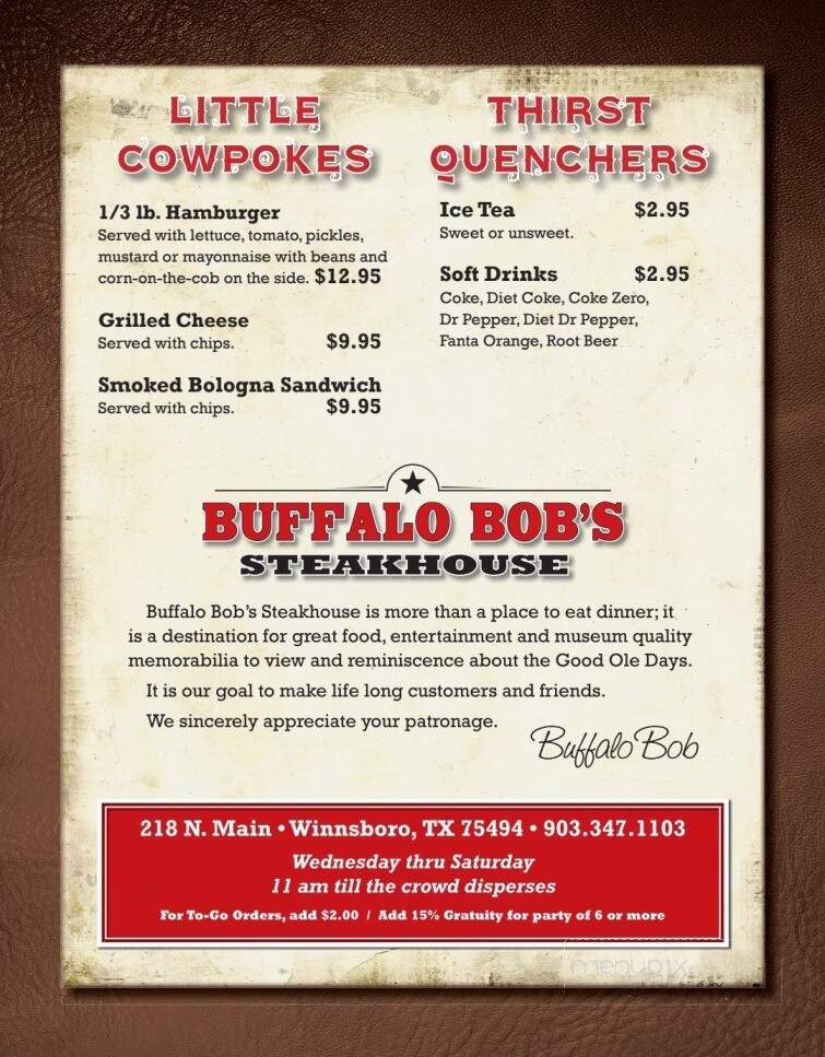 Buffalo Bobs - Winnsboro, TX
