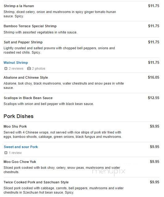 Bamboo Terrace - Tucson, AZ menu_pic