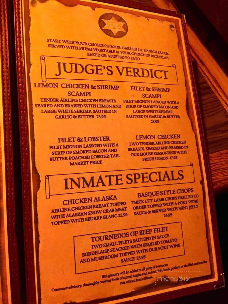 Cellblock Steak House - Ely, NV menu_pic