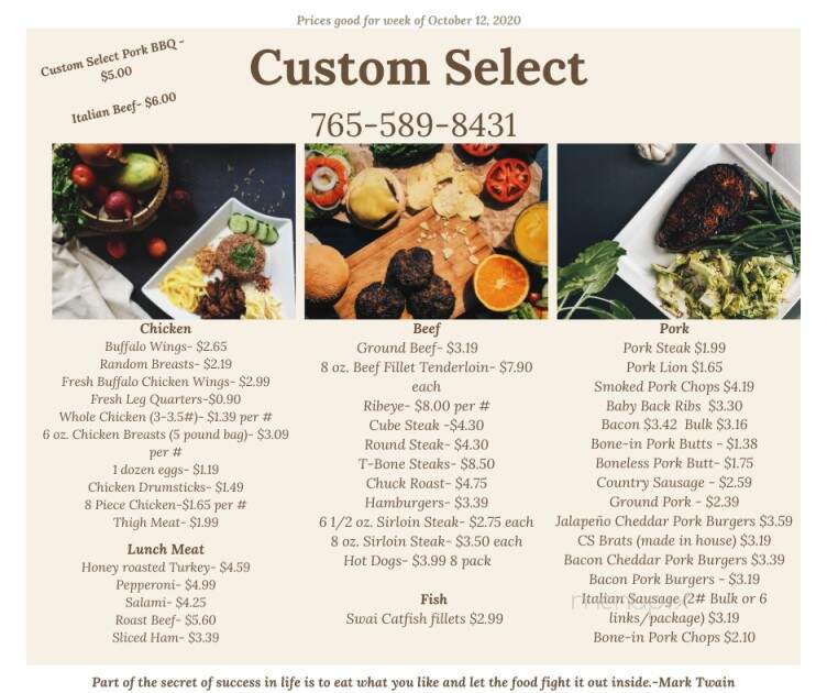 Custom Select Meat & Produce - Delphi, IN