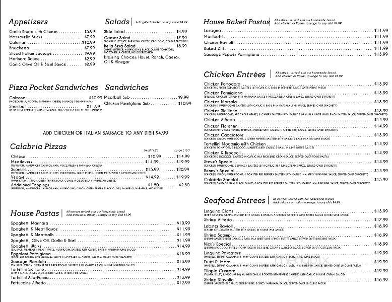 Calabria Italian Restaurant - Nebraska City, NE menu_pic