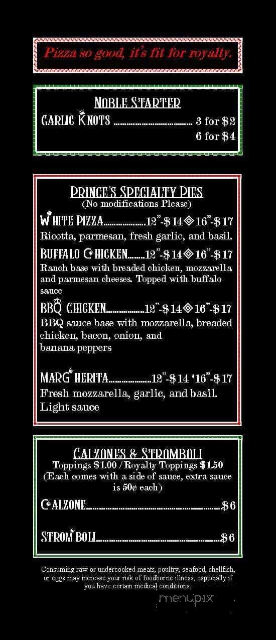 The Pizza Prince - Canton, GA menu_pic