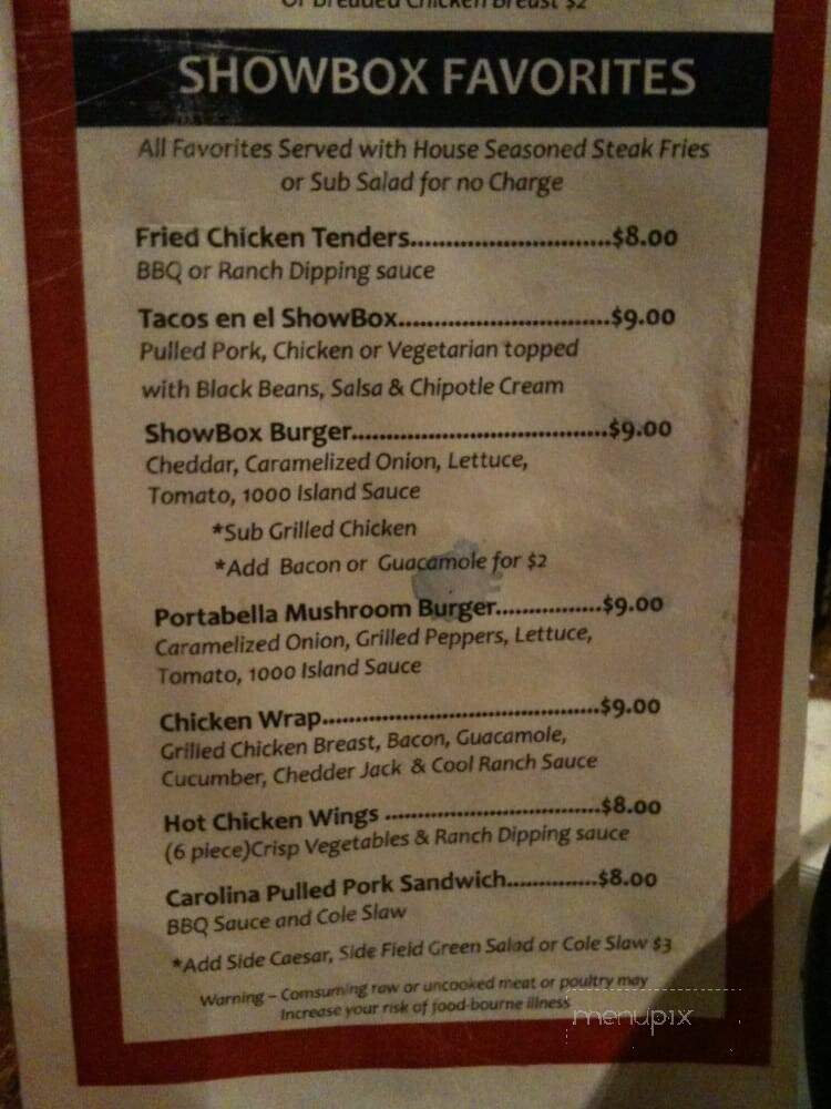 The Showbox - Seattle, WA menu_pic