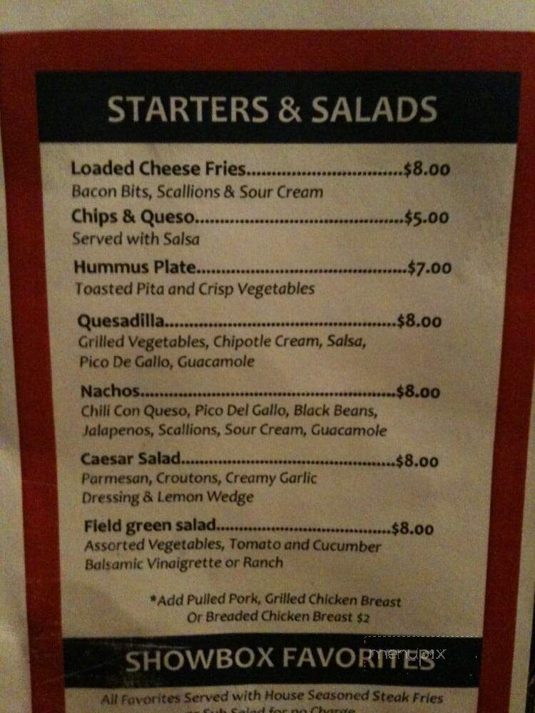 The Showbox - Seattle, WA menu_pic