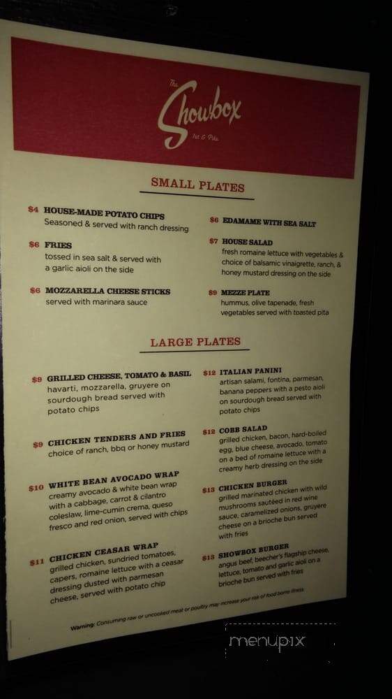 The Showbox - Seattle, WA menu_pic