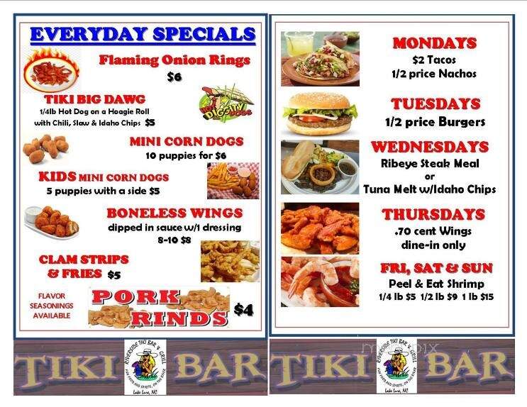 Riverside Tiki Bar & Grill - Lake Lure, NC menu_pic