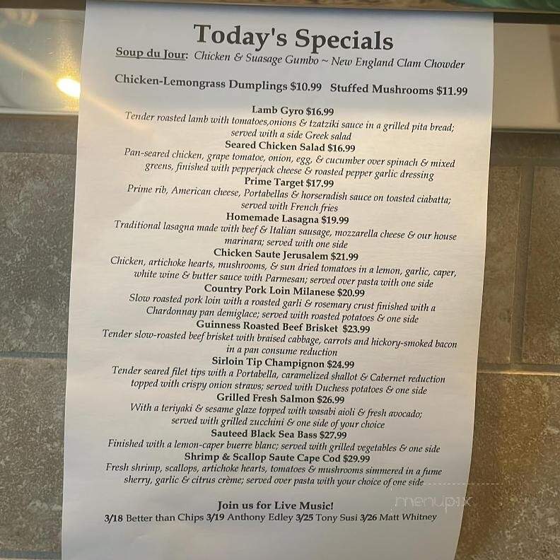 Beni's Restaurant Bar and Grill - Vernon, CT menu_pic