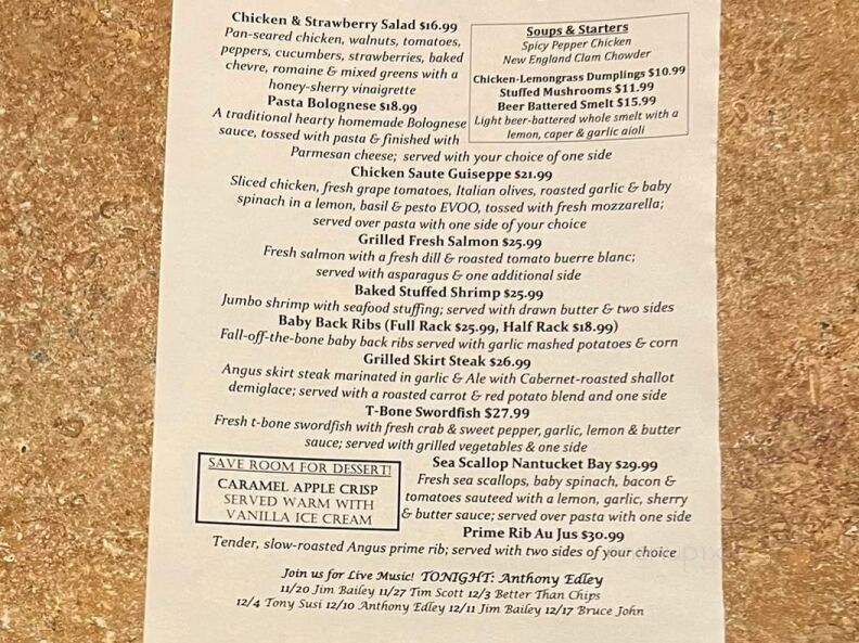 Beni's Restaurant Bar and Grill - Vernon, CT menu_pic