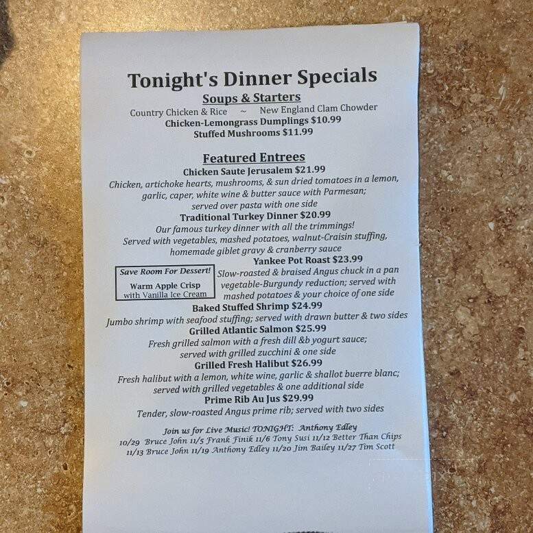 Beni's Restaurant Bar and Grill - Vernon, CT menu_pic