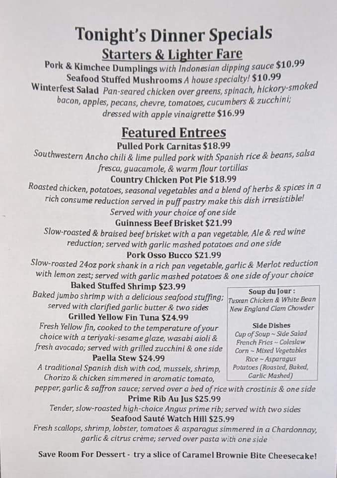 Beni's Restaurant Bar and Grill - Vernon, CT menu_pic