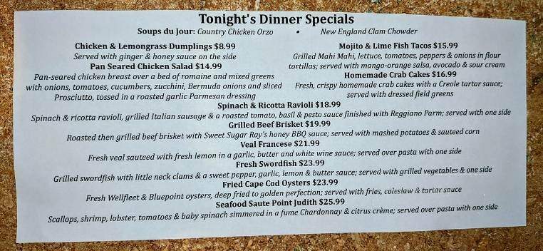 Beni's Restaurant Bar and Grill - Vernon, CT menu_pic