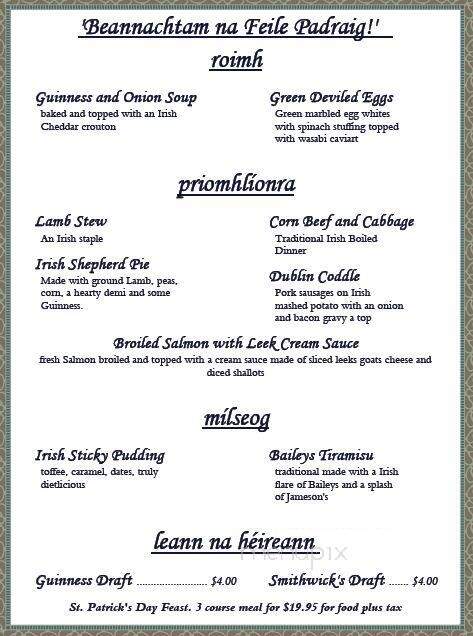 Onions Pub and Restaurant - Tilton, NH menu_pic
