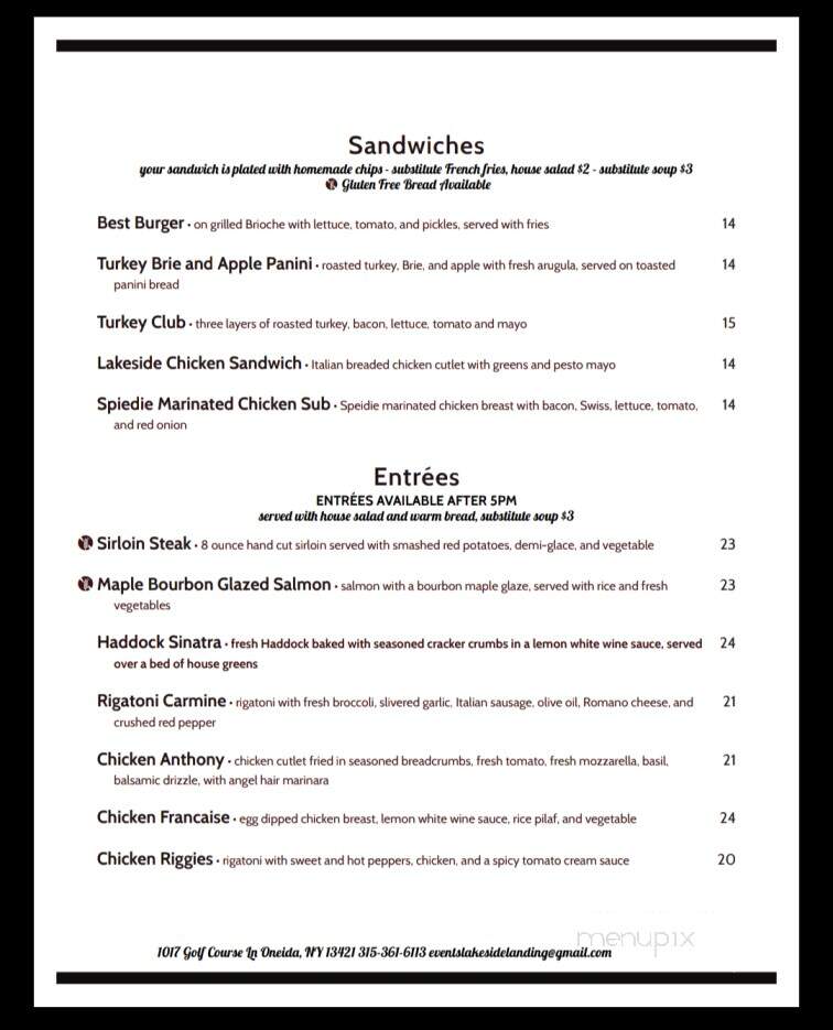 Lakeview Restaurant and Bar - Oneida, NY menu_pic