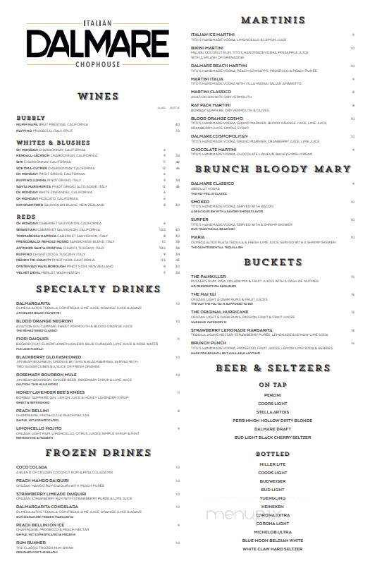 Dalmare Italian Chophouse - Ormond Beach, FL menu_pic