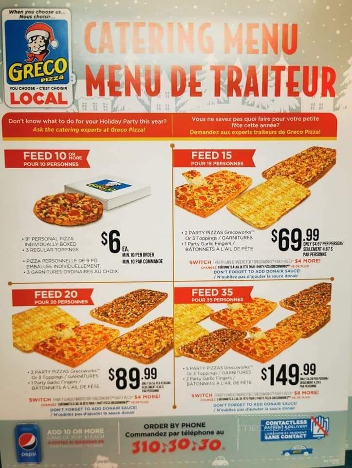 Greco Pizza - Dalhousie, NB menu_pic