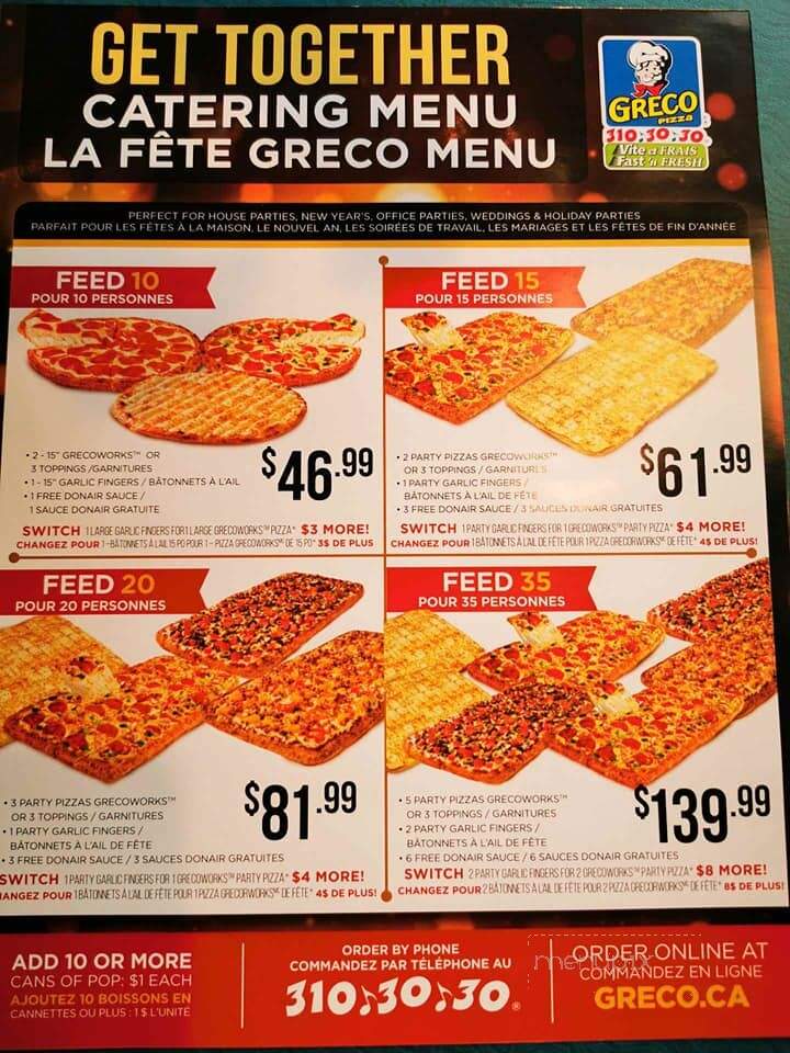 Greco Pizza - Dalhousie, NB menu_pic