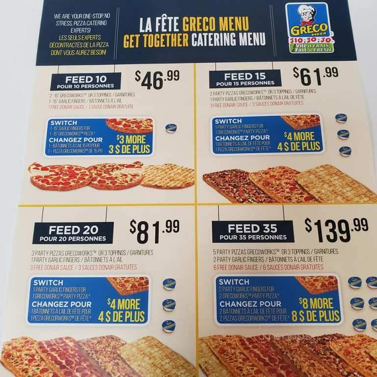Greco Pizza - Dalhousie, NB menu_pic
