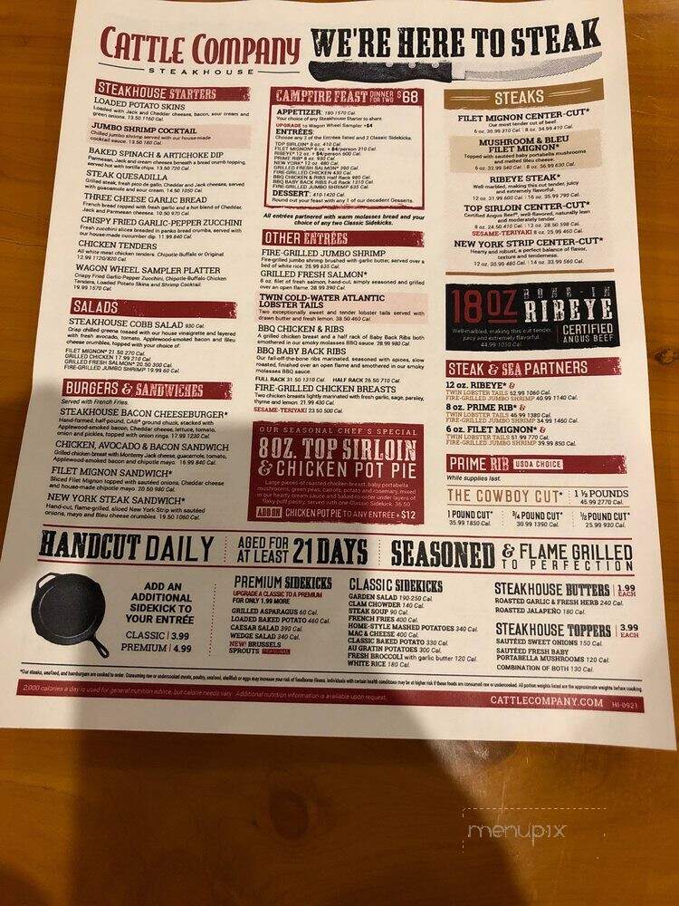 Cattle Co Restaurant - Pearl City, HI menu_pic